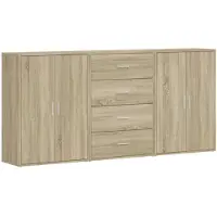 vidaXL Sideboards 3 pièces chêne Sonoma 60x31x84 cm bois composite