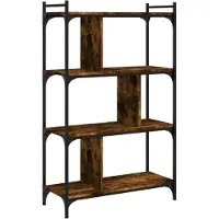 vidaXL Bibliothèque 4 niveaux chêne fumé 76x32x123cm bois d'ingénierie
