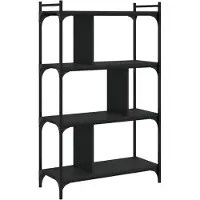 vidaXL Bibliothèque à 4 niveaux noir 76x32x123 cm bois d'ingénierie