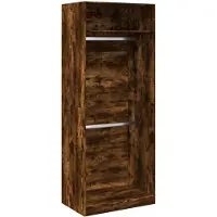 vidaXL Armoire chêne fumé 80x50x200 cm Bois composite