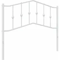 vidaXL Tête de lit de rechange en métal blanc 107 cm