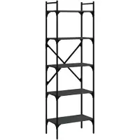 vidaXL Bibliothèque à 5 niveaux noir 56x31,5x174 cm bois d'ingénierie