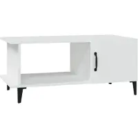 vidaXL Table basse blanche 90x50x40 cm bois composite