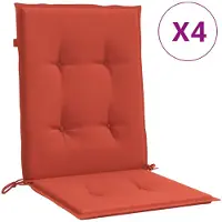 vidaXL Coussins de chaise basse 4 pcs. Melange Rouge 100x50x4 cm Tissu