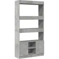 vidaXL Highboard gris béton 92x33x180 cm Bois composite