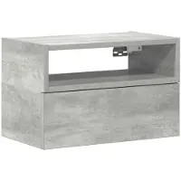 vidaXL Table de chevet murale gris béton 45x26x28,5 cm