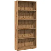 vidaXL Bibliothèque chêne artisanal 80x24x176 cm bois d'ingénierie