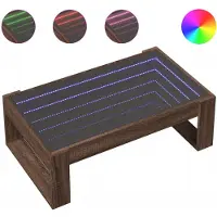 vidaXL Table basse avec Infinity-LED brun imitation chêne 90x53x30 cm