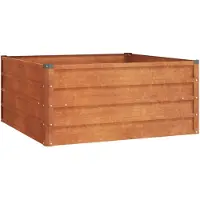 vidaXL Lit surélevé rouillé 100x100x45 cm acier corten