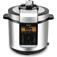 Sogo Multicuiseur avec 17 fonctions de cuisson, autocuiseur de 6 litres, Slow Cooker, cuiseur à riz, cuiseur vapeur, chauffe-plats, faire revenir, yaourtière, cuire au four