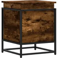 vidaXL Boîte de rangement avec couvercle chêne fumé 40x40x51,5 cm