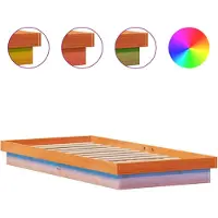 vidaXL Lit en bois massif avec éclairage LED brun cireux 90x190 cm pin
