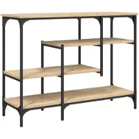 vidaXL Table console avec étagères chêne sonoma 100x35x75 cm