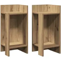 vidaXL Tables d'appoint 2pcs avec étagère chêne artisanal 25,5x27x60cm