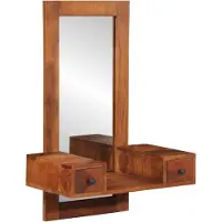 vidaXL Miroir mural avec tiroirs 60x33x90 cm bois massif acacia