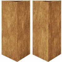 vidaXL Jardinières 2 pcs triangulaire acier résistant aux intempéries
