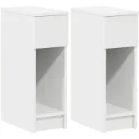 vidaXL Tables de chevet avec tiroir 2 pcs blanc 20x36x60 cm