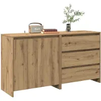 vidaXL Sideboard 2 pcs. chêne artisan matériau bois