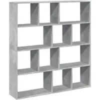 vidaXL Bibliothèque gris béton 132x29x141,5 cm bois d'ingénierie