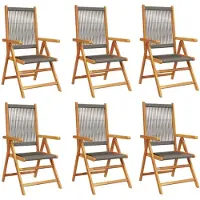 vidaXL 3214533, Terrasse, Assise rembourrée, Acacia, Polypropylène (PP), Gris, 110 kg, 570 mm
