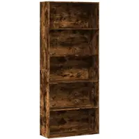 vidaXL Bibliothèque chêne fumé 80x30x189 cm bois d'ingénierie