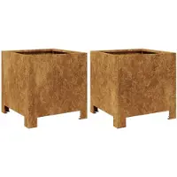 vidaXL Jardinières 2 pcs 30x30x30 cm acier résistant aux intempéries