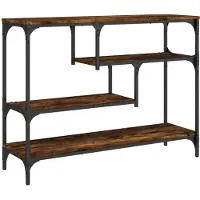 vidaXL Table console chêne fumé 100x30x75 cm bois d'ingénierie