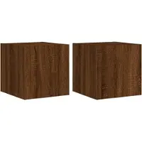 vidaXL Armoires TV murales avec lampes LED 2 pcs. Brun imitation chêne