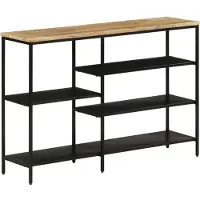 vidaXL Table console 110x30x75 cm bois de manguier massif brut et fer