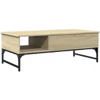 vidaXL Table basse chêne Sonoma 100x50x35 cm Bois composite et métal