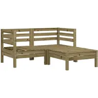 vidaXL Canapé de jardin 2 places avec tabouret Pin imprégné