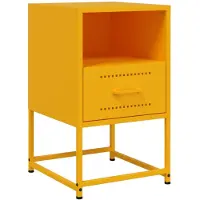vidaXL Table de chevet jaune moutarde 36x39x60,5 cm acier