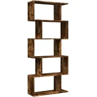 vidaXL Étagère séparatrice de pièce à 5 niveaux chêne fumé 70x24x161cm