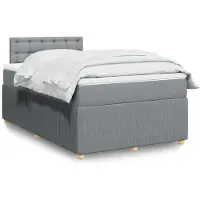 vidaXL Lit boxspring avec matelas gris clair 120x200 cm Tissu