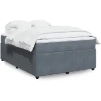 vidaXL Lit boxspring avec matelas gris foncé 140x190 cm velours