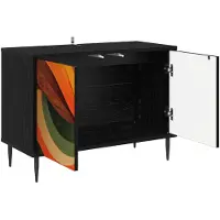 vidaXL Meuble TV BONN, 69 x 33 x 50,5 cm, noir, imitation chêne