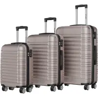 TRVLMORE Set de valises - 3 pièces - 38L (bagage à main) + 70L + 110L - Rose Gold
