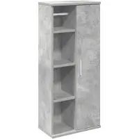vidaXL Armoire de salle de bain avec support à roulettes gris béton 39x22x90 cm