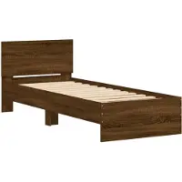 vidaXL Cadre de lit sans matelas avec tête de lit en chêne brun 90x190 cm