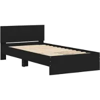 vidaXL Sommier avec tête de lit noir 100x200 cm Bois composite