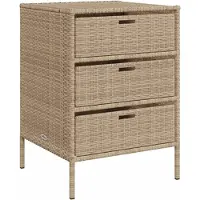 DKD Home Decor Armoire de jardin beige 55x59x80 cm Poly rotin