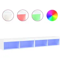 vidaXL Armoires TV avec lampes LED 2 pcs. Blanc 100x30x30 cm