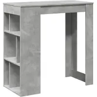 vidaXL Table de bar avec étagère gris béton 102x50x103,5 cm Bois composite