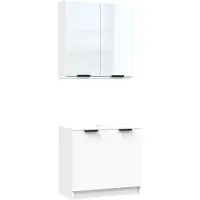 vidaXL Ensemble de meubles de salle de bain 2 pièces blanc en bois composite