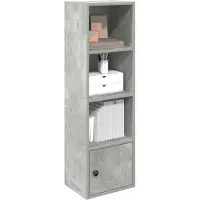 vidaXL Bibliothèque gris béton 31x24x102 cm bois d'ingénierie