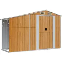 vidaXL Abri de jardin 277x93x179 cm acier galvanisé brun