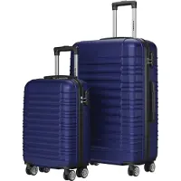 TRVLMORE Lot de 2 valises - 38L + 100L - Bleu foncé