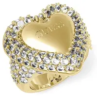 GUESS Beloved Pave Heart Ring Doré 52 Femme