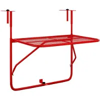 vidaXL Table de balcon rouge 60 x 40 cm en acier
