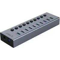 ORICO 10X Usb-A 3.0 Aluminium Hub 48W Vl817 + Usb-A Usb-B Cable